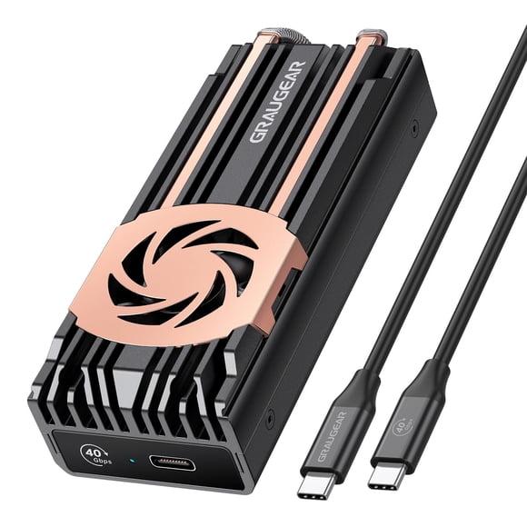 Carcasa SSD GRAUGEAR M.2 NVMe 40Gbps USB4 con ventilador de refrigeración