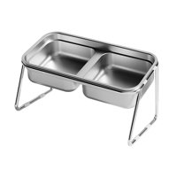 Ioensy - Cuenco Elevado Para Gatos De Acero Inoxidable Para Perros Pequeños Y Cachorros