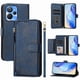 thumbnail image 1 of Funda tipo cartera para Realme Q5X 5G con bolsillo con cremallera, tarjetero, soporte, correa para la muñeca y tapa de cuero azul, 1 of 5