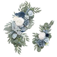 Bothyi - Flor Artificial Swag Hojas Verdes Colgando Para Telón De Fondo Fiesta Boda Coche Blanco Azul