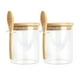 thumbnail image 1 of Set 2 Frascos Hermeticos 700mL 10cm Redondo Cuchara Tapa Bambú, 1 of 3