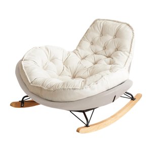 Bothyi - Mecedora Penguin Silla De Ocio Cómoda Individual Para El Porche Del Hogar Interior Beige