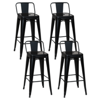 Moboi - Pack 4 Taburetes Tolix Clásico Negro 66Cm