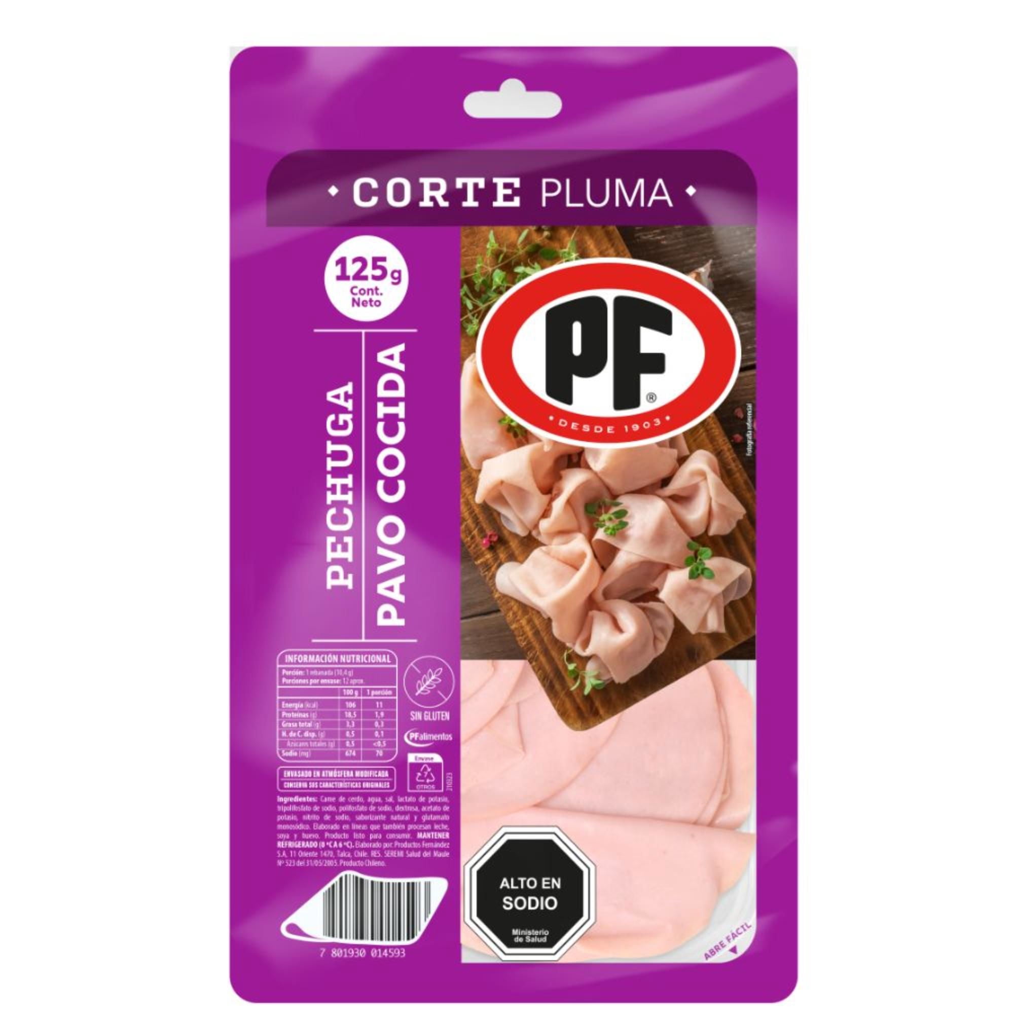 Pechuga De Pavo Cocida Corte Pluma 125 gr PF