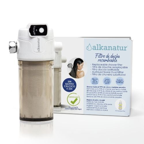 Alkanatur - Filtro Para Ducha Con Filtro Recambiable 50.000 Litros