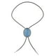 thumbnail image 5 of Moda Bolo Tie Collar Colgante Ajustable Casual Joyería PU Cuero Cuerda Azul, 5 of 5