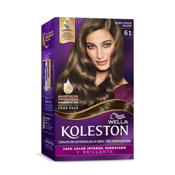 Coloración Koleston en Crema para Cabello 61 Rubio Ceniza Oscuro