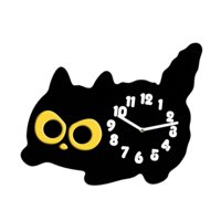 Magideal - Tabletop Cat Reloj Cierro De Repisa De La Repisa Acrílico Acrílico Silencio Sin Ticket Desk Gatking Desk Reloj Analógico Para Niños Adultos Dormitorio