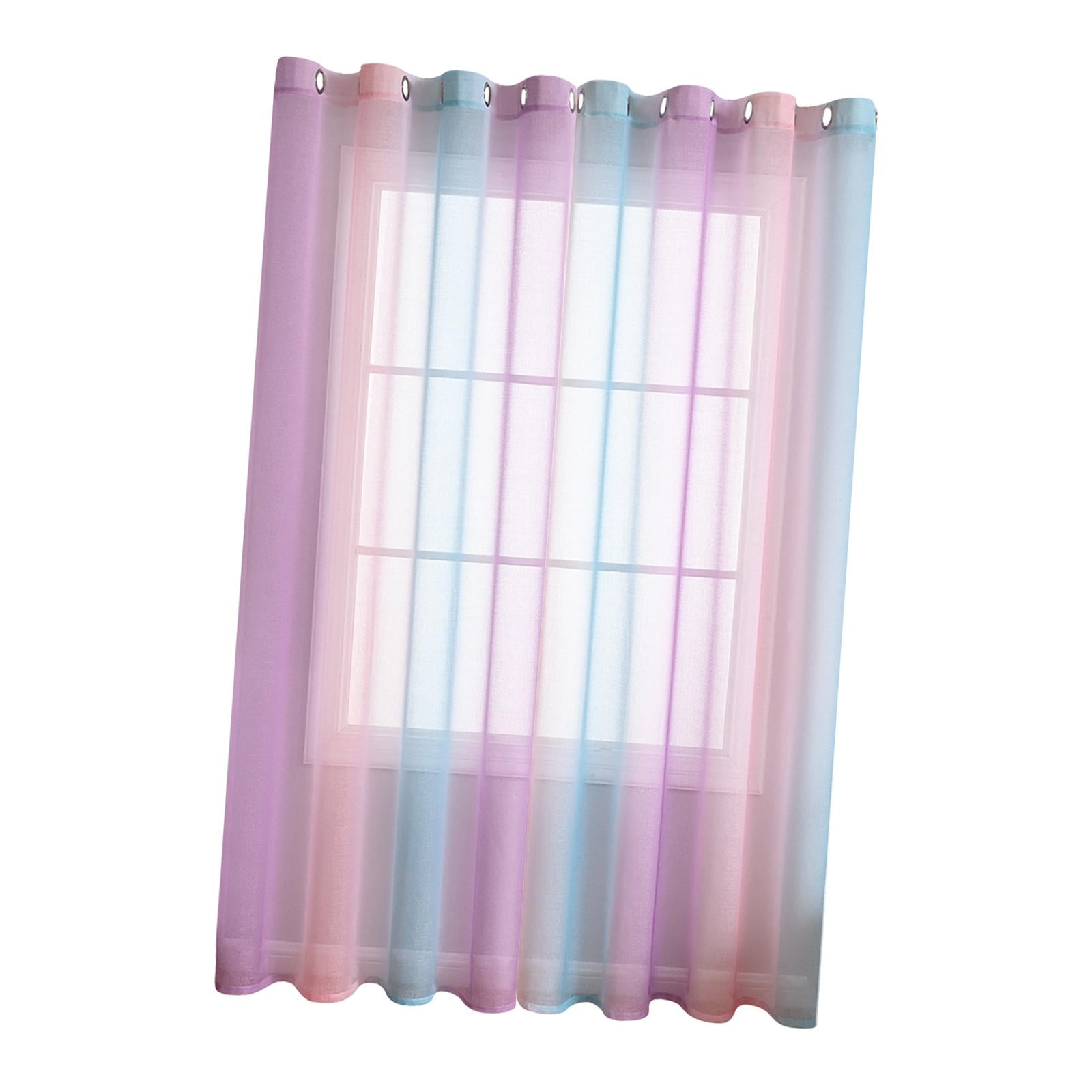 Bothyi - Cortina De Gasa Transparente Para Ventana, Cortina De Tul Para Puerta Corredera De Cristal, Ventana, Violeta, Verde, Rosa B