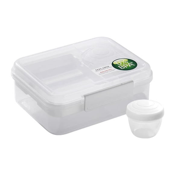 Contenedores Bento Box Portátiles Multiusos Para Preparar Comidas Para La Oficina, Viajes, Fiestas, Color Blanco, 1650 Ml