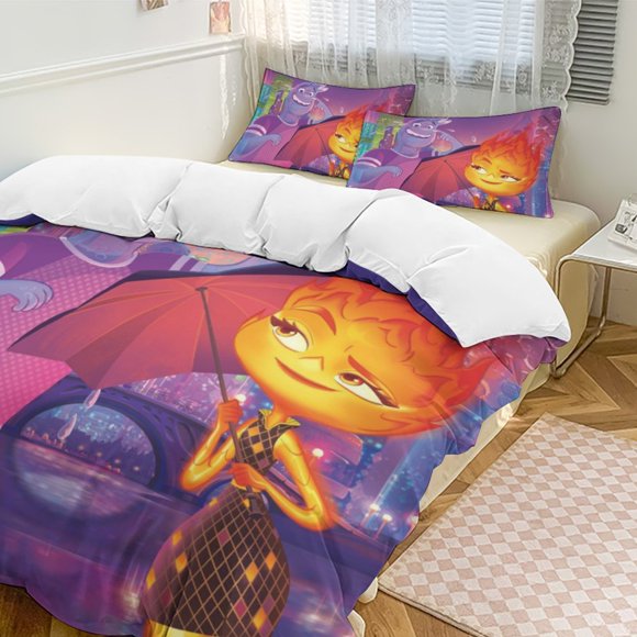x9 Elemental 3-Piece Bedding Set Warm And Comfortable Soft Duvet Cover Bed Set with 1 Duvet Cover And 2 Pillowcases for Bedroom b9