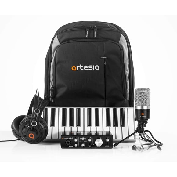 Paquete de estudio portátil Artesia ARB-6 con mochila, teclado MIDI y micrófono