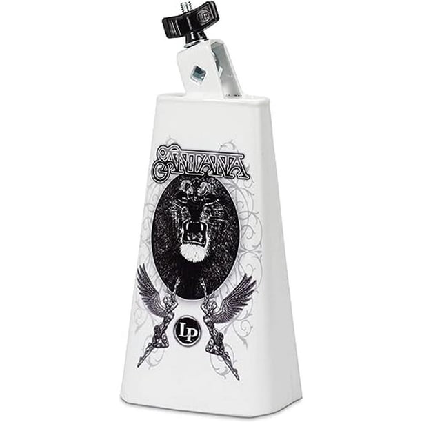 Cencerro Latin Percussion LP205-SNL de 8" blanco con arte de Santana