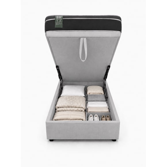 Base Baúl 1 Plazas Onyx + Colchón Mery Desing – Sistema Hidráulico Premium