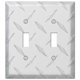 thumbnail image 1 of Placa de pared Amerelle 955TT con placa de diamante, aluminio plateado, 2 botones, 1 of 4