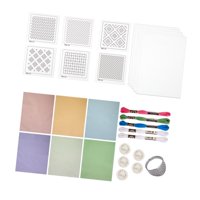 Bothyi - Kit De Plantillas Sashiko, Hilos, Plantilla Soluble En Agua Para Manualidades, Posavasos, Camisetas A