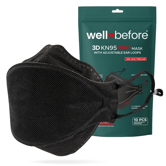 Máscara Well Before Premium 3D PRO KN95 ajustable negra