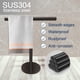 thumbnail image 3 of Soporte para toalla de mano ZGELIN negro mate en forma de T, 3 of 8