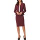 thumbnail image 1 of INSPIRE CHIC Conjunto de Traje de Mujer Regreso a Clases para Maestras Conjuntos de Negocios Blazer Peplum sin Cuello Traje Formal de Falda Lápiz Conjunto de 2 Piezas L Burdeos, 1 of 6