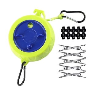 Bothyi - Tendedero Para Acampar, Tendedero Retráctil Para Baño, Senderismo, Mochilero, 10 Hebillas, 10 Clips, Verde