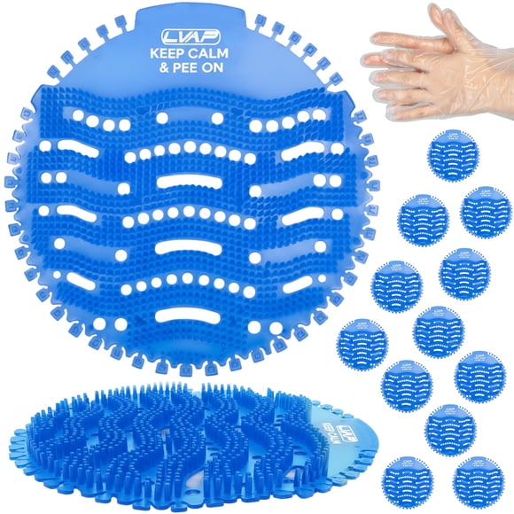 Rejilla para urinario LVAP, paquete de 12, azul, aroma Brisa Oceánica, con guantes