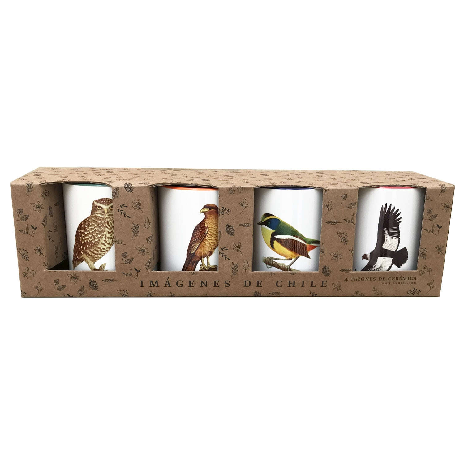 Andes1 - Set De 4 Tazas De Pájaros N°3