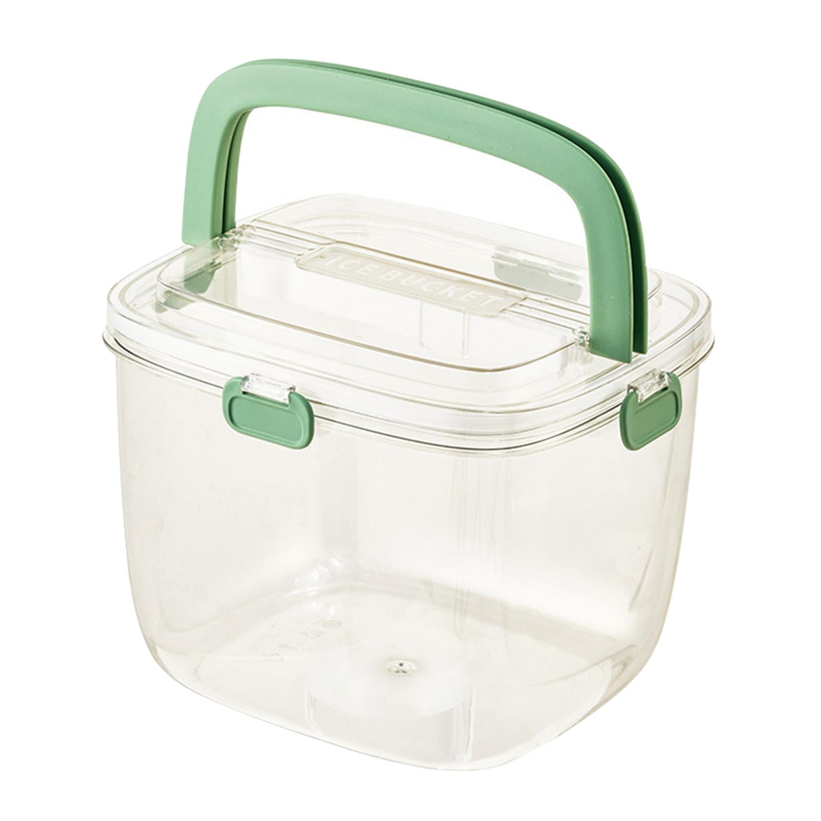 Magideal - Contenedor De Cubitos De Hielo Cubo, Con Abrazadera Claro Cómodo Durable Ktv Cubo De Hielo, Para Congelador Cóctel Refrigeración Cerveza Suministros N Mango Verde