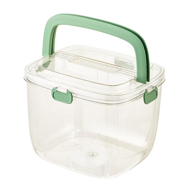 Contenedor de cubitos de hielo Cubo, con abrazadera Claro Cómodo Durable KTV Cubo de hielo, para congelador Cóctel Refrigeración Cerveza Suministros n mango verde