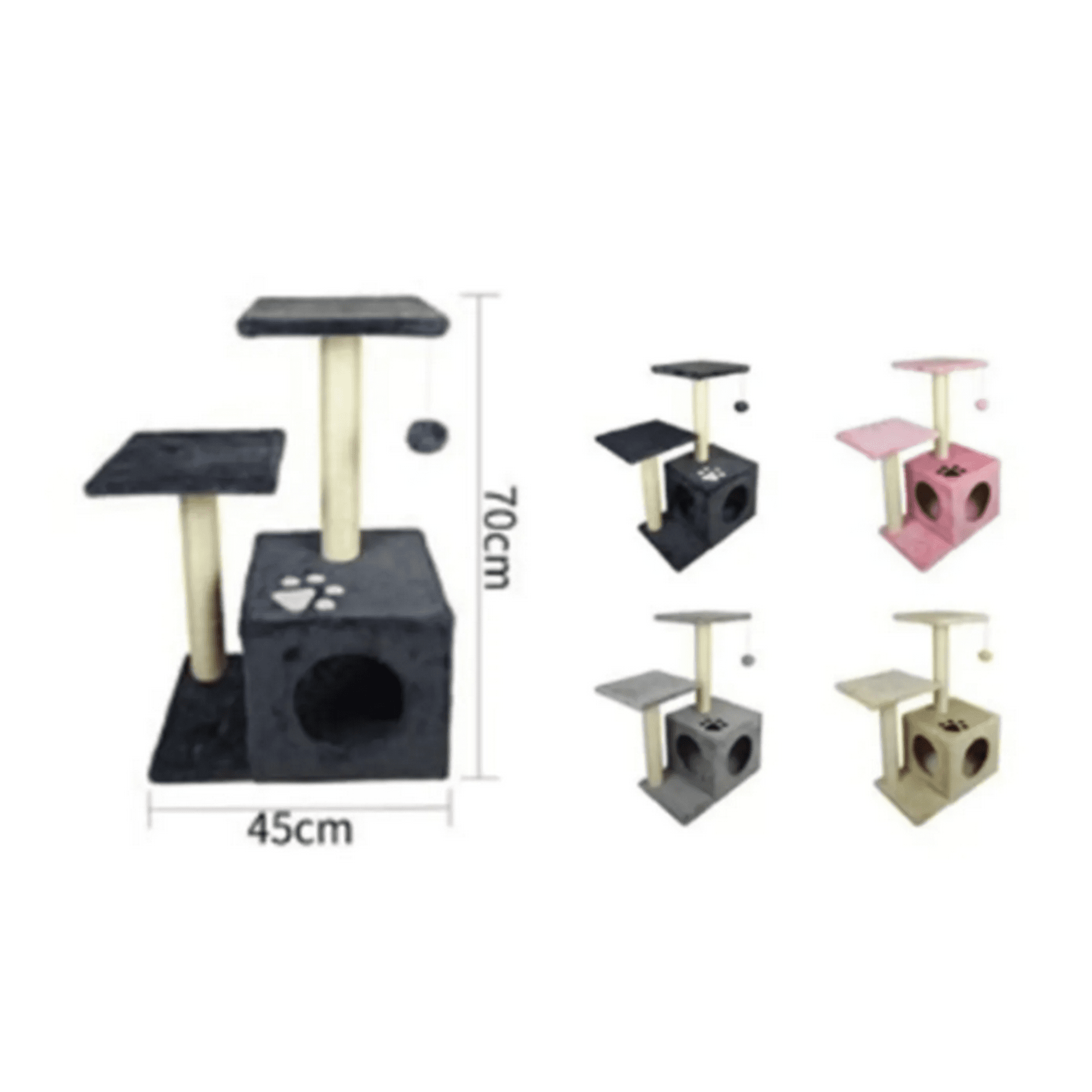 Genérico - Torre Rascador Para Gato Árbol Juguete 70x45cm Gris