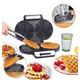 thumbnail image 3 of Wafflera doble eléctrica R-557 1200W, máquina de waffles, color plateado, 3 of 3