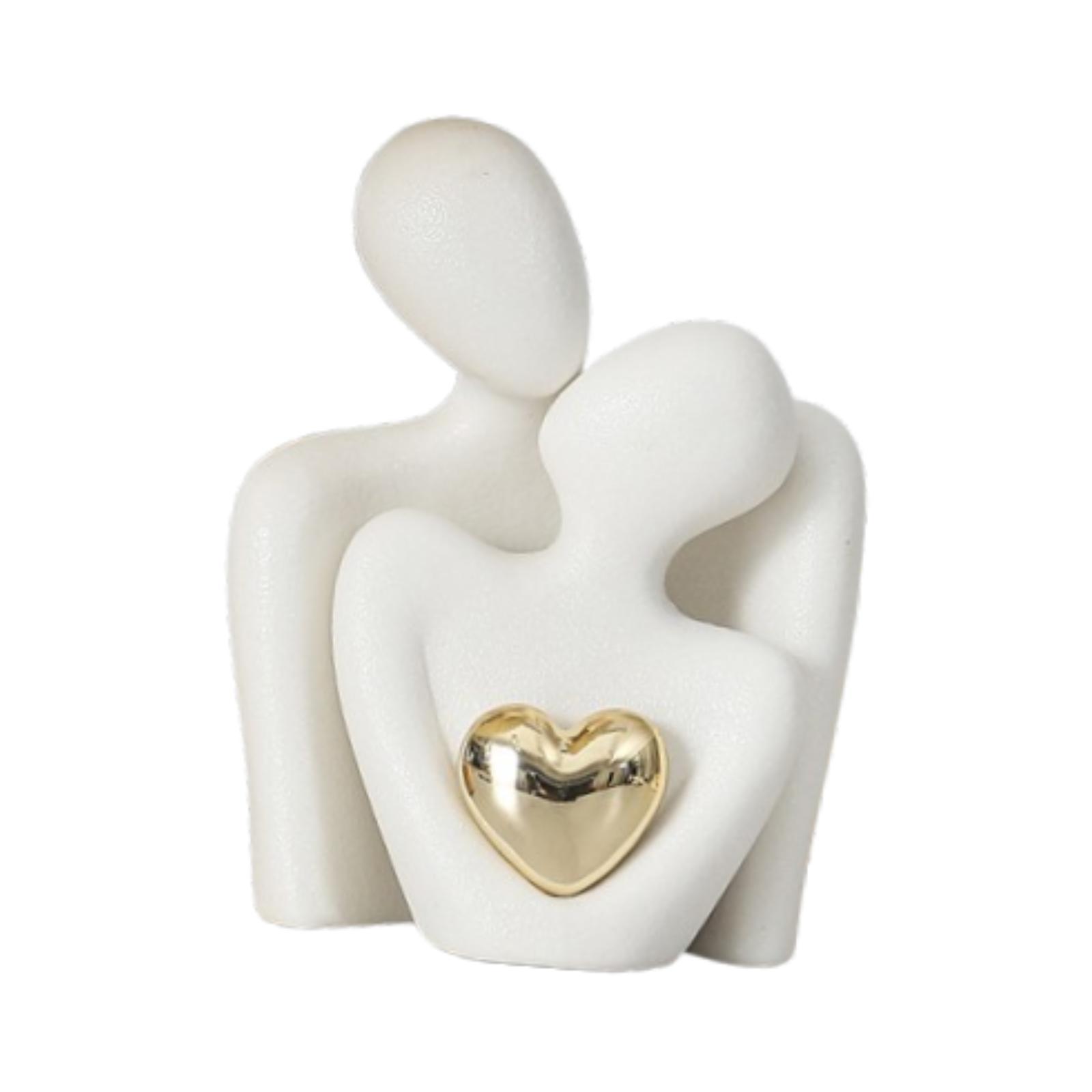 Bothyi - Estatua De Pareja, Estatua Artística, Escultura Abstracta Para Dormitorio, Sala De Estar, Cumpleaños, Talla S, Color Blanco