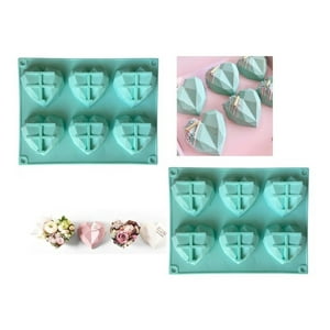 Genérico - Pack X2 Molde Corazon Diamante Molde Corazón Geometrico