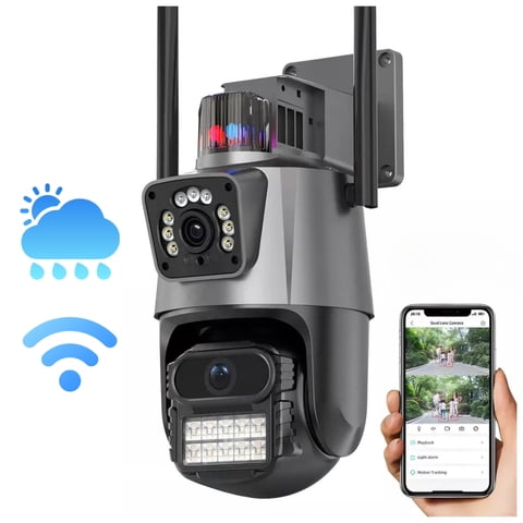 Line - Cámara Domo Wifi Doble Lente Full Hd Con Alarma Seguimiento Hcl