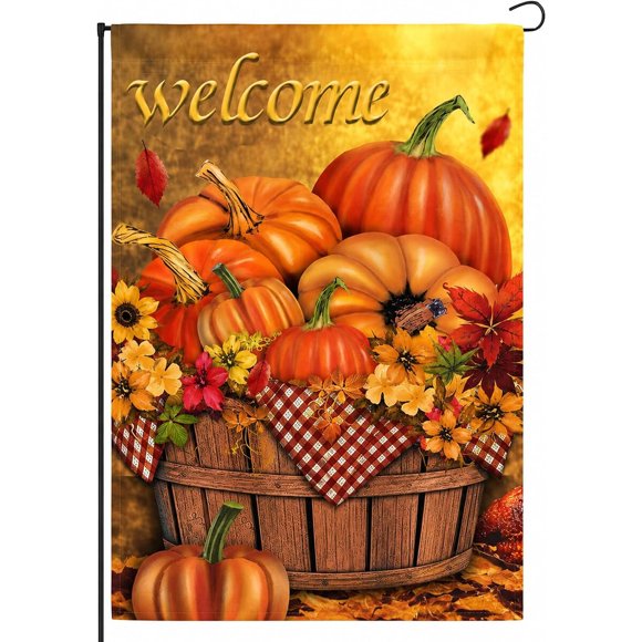 Bandera de jardín Babycop de otoño, 12,5 x 18,5 pulgadas