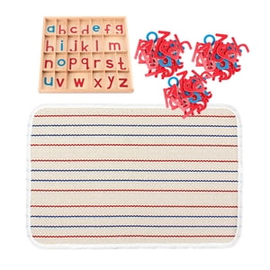 Magideal - Alfabeto Móvil Montessori De Madera Con Letras Para Escribir Con Caja, Tapetes Para Letras, Objetos De Lenguaje Montessori Para Niñas Y Niños, Regalos 3 Paquetes De Letras
