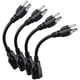 thumbnail image 1 of Cable de extensión de alimentación Miady 16AWG 13A 20 cm, paquete de 4, negro, 1 of 7
