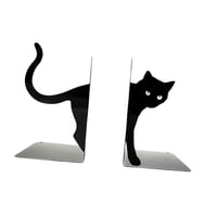Magideal - 2 Piezas Sujetalibros Decorativos Soporte De Libros De Metal Gato Estatua Organizador Animal Para Repisa Y Escritorio Adecuado Para Regalo Decoración De Sala B