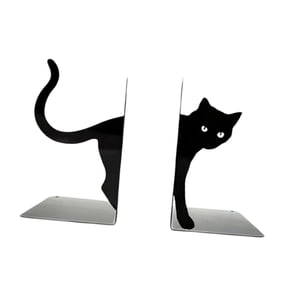Magideal - 2 Piezas Sujetalibros Decorativos Soporte De Libros De Metal Gato Estatua Organizador Animal Para Repisa Y Escritorio Adecuado Para Regalo Decoración De Sala B