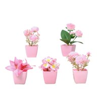 Bothyi - 5X Flores Simuladas Rosas Falsas En Macetas De Interior Para Oficina, Restaurante, Estilo Granja A