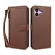 thumbnail image 1 of Funda Tipo Billetera para iphone16 con Soporte y Bolsillo con Cierre Marrón, 1 of 1