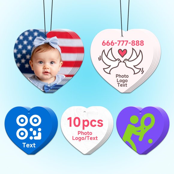 Ambientador En Forma De Corazón Personalizado De Doble Cara