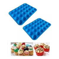 Genérico - Pack X2 Molde Cupcakes 24 Cupcakes Molde Silicona Reposteria