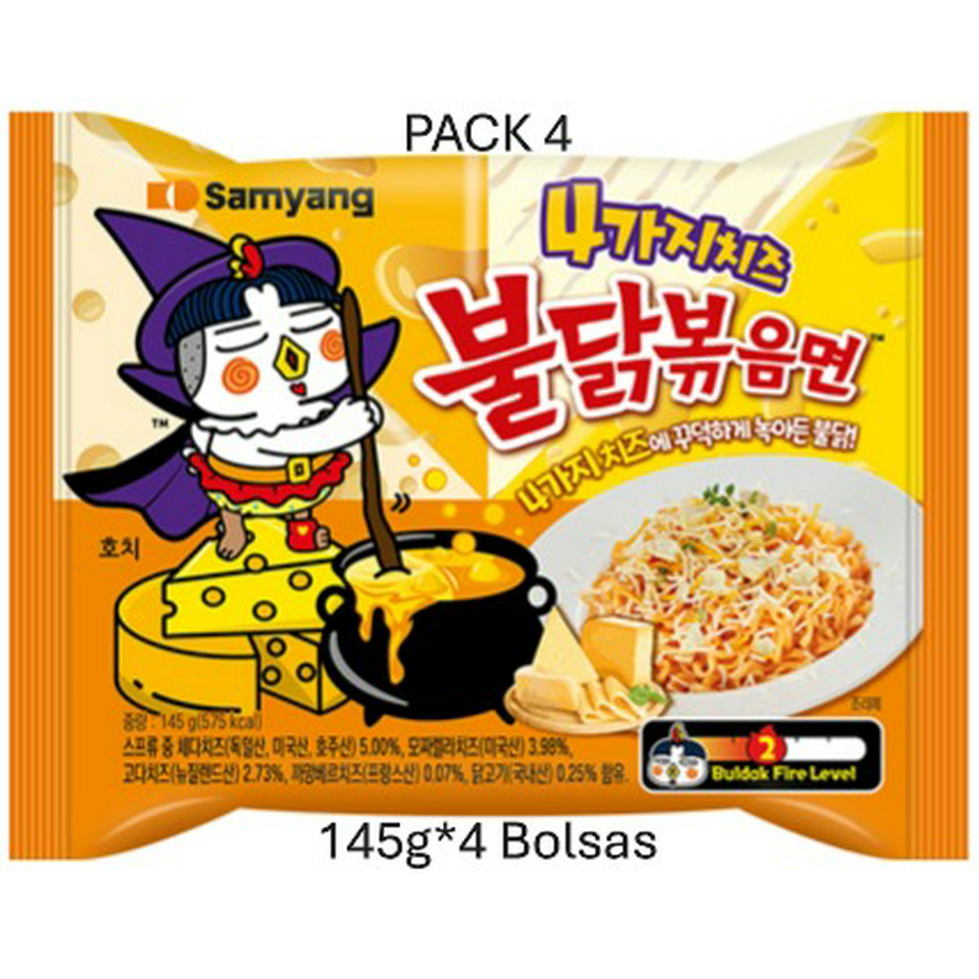 Buldak Ramen 4 Quesos Samyang 145g*pack 4 Bolsas