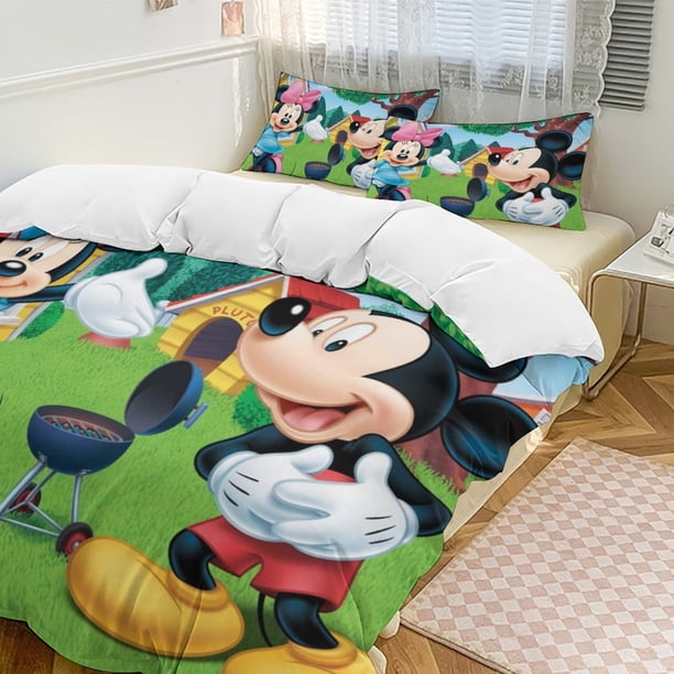 Minnie MouseCartoon Collection 3-Piece Comforter Set, Personalized Bedding Decor for Kids And Teens Bed Sheets
