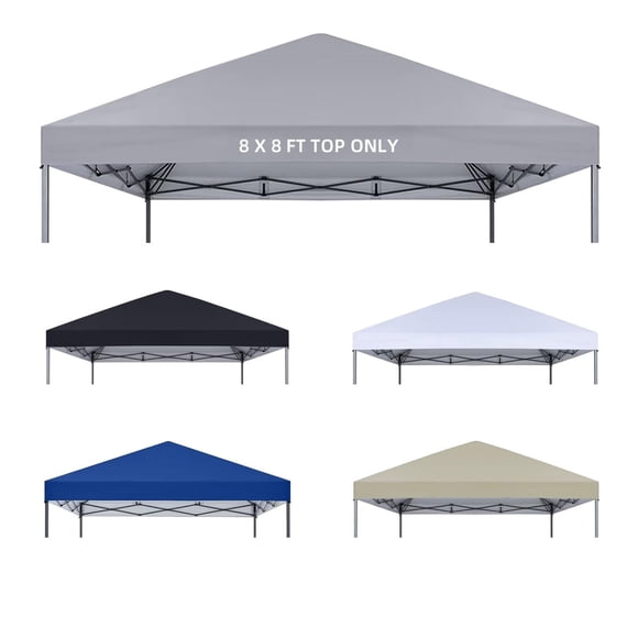 Cubierta de Repuesto para Toldos 8x8 pies Impermeable de Poliéster 420D Gris