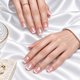 thumbnail image 2 of Uñas Postizas Beetles Rosa con Efecto Cat Eye y Punta Francesa, 2 of 9