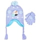 thumbnail image 1 of Set de gorro y guantes de invierno Disney Frozen para niñas de 4 a 7 años, 1 of 7