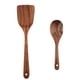 thumbnail image 1 of Utensilios de cocina de madera de teca para cocinar, antiadherentes, naturales y saludables, juego de 2 piezas, 1 of 5