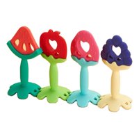 Genérico - Set 4 Mordedor Silicona Diseño Frutas Divertido Bebe Lau