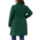 thumbnail image 3 of Abrigos de invierno para mujer de talla grande Agnes Orinda, abrigos de guisante midi con solapa de un solo pecho y cinturón con bolsillo 3X verde oscuro, 3 of 5